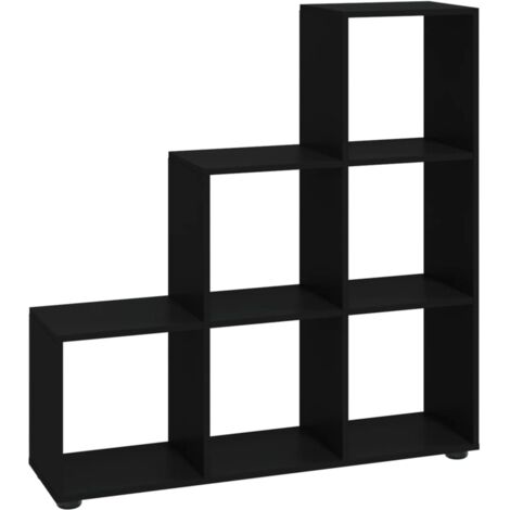 Bibliothèque  Armoire à livres escalier Noir 107 cm Bois d'ingénierie