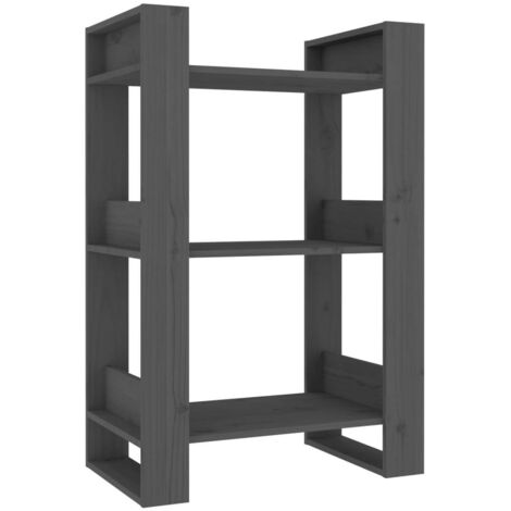 Bibliothèque  Armoire à livres/Séparateur de pièce Gris 60x35x91 cm Pin massif