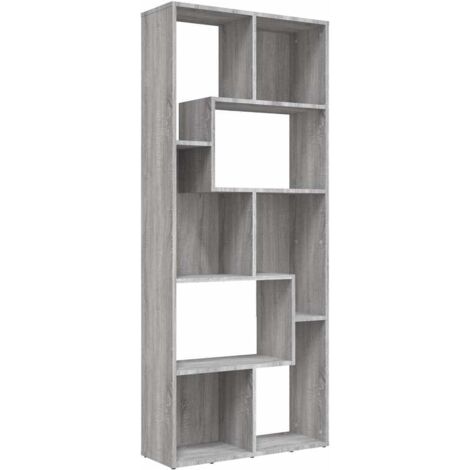 Bibliothèque Armoire à livres Sonoma gris 67x24x161 cm Bois d'ingénierie