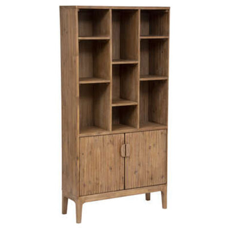 Bibliothèque avec 2 tiroirs en bois coloris blanc - Longueur 80 x Profondeur 40 x Hauteur 174 cm