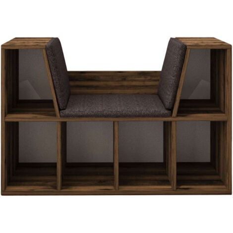 Bibliothèque avec assise en bois "Livora" - 103 x 30 x 63 cm - Marron
