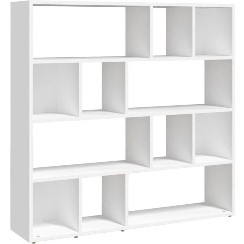 Décoshop26 - Bibliothèque avec beaucoup d'espace de rangement 105 x 24 x 102 cm bois d'ingénierie blanc DEC030699