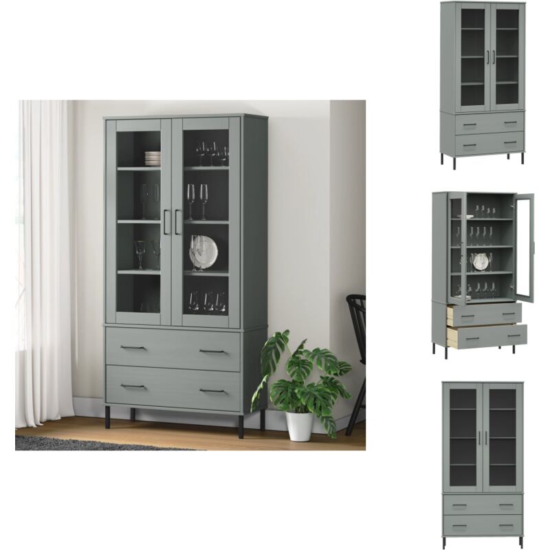 Vidaxl - Bibliothèque avec pieds en métal Gris 85x35x172,5 cm Bois oslo - Bibliothèque - Meuble De Rangement - Étagère à Livres - Bibliothécaire