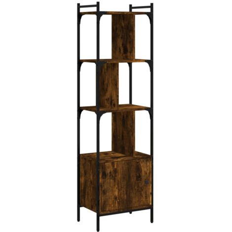 Bibliothèque avec porte chêne fumé 44,5x30x154,5