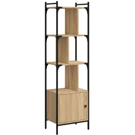 Bibliothèque avec porte chêne sonoma 44,5x30x154,5