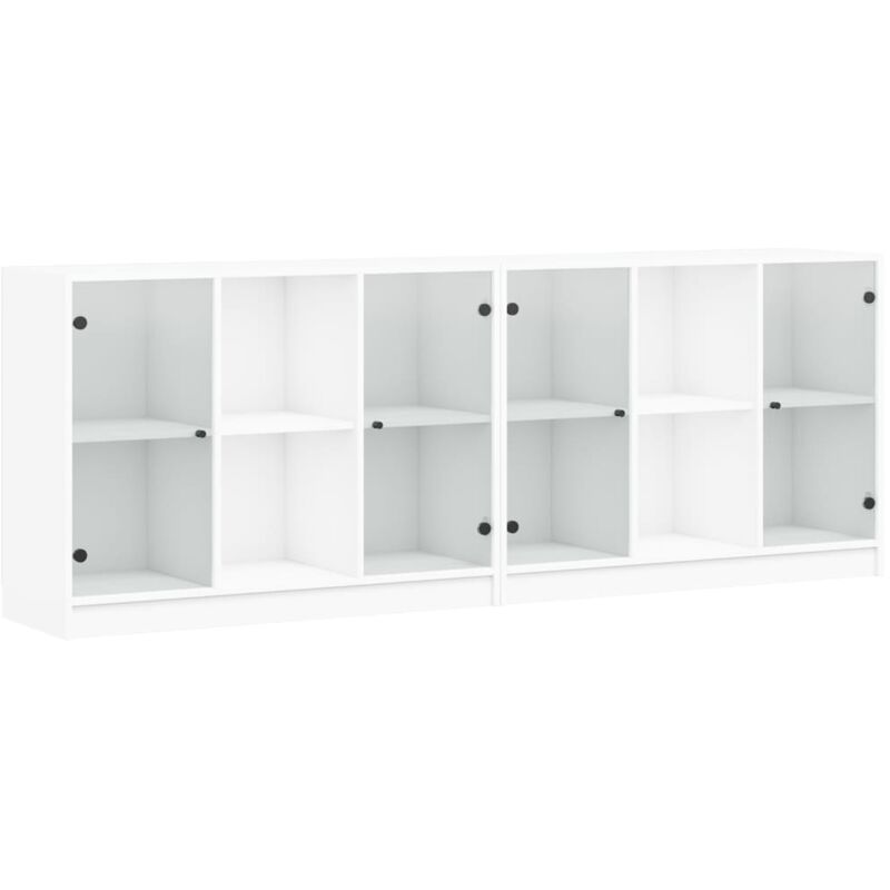 Vidaxl - Bibliothèque avec portes blanc 204x37x75 cm bois d'ingénierie