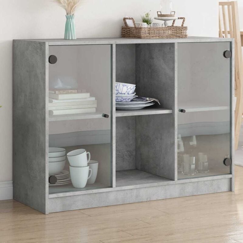 Vidaxl - Buffet gris béton 102x37x75,5 cm bois d'ingénierie