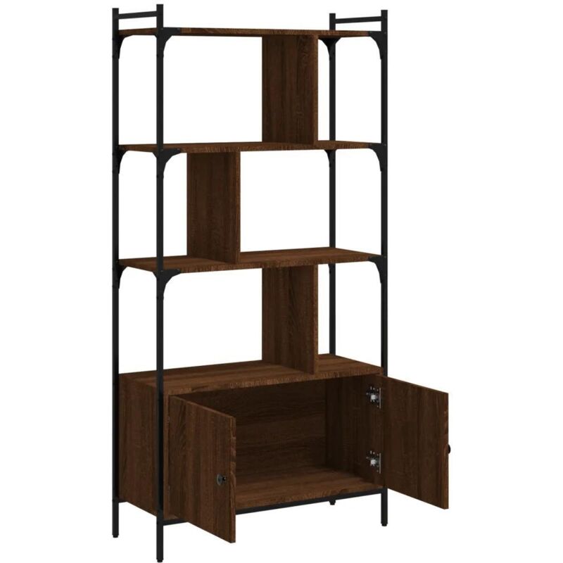 Vidaxl - Bibliothèque avec portes chêne marron 76,5x30x154,5 cm
