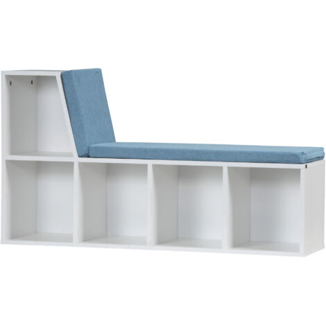 Bibliothèque Banc 2 en 1 JACADI bleu chiné et blanc