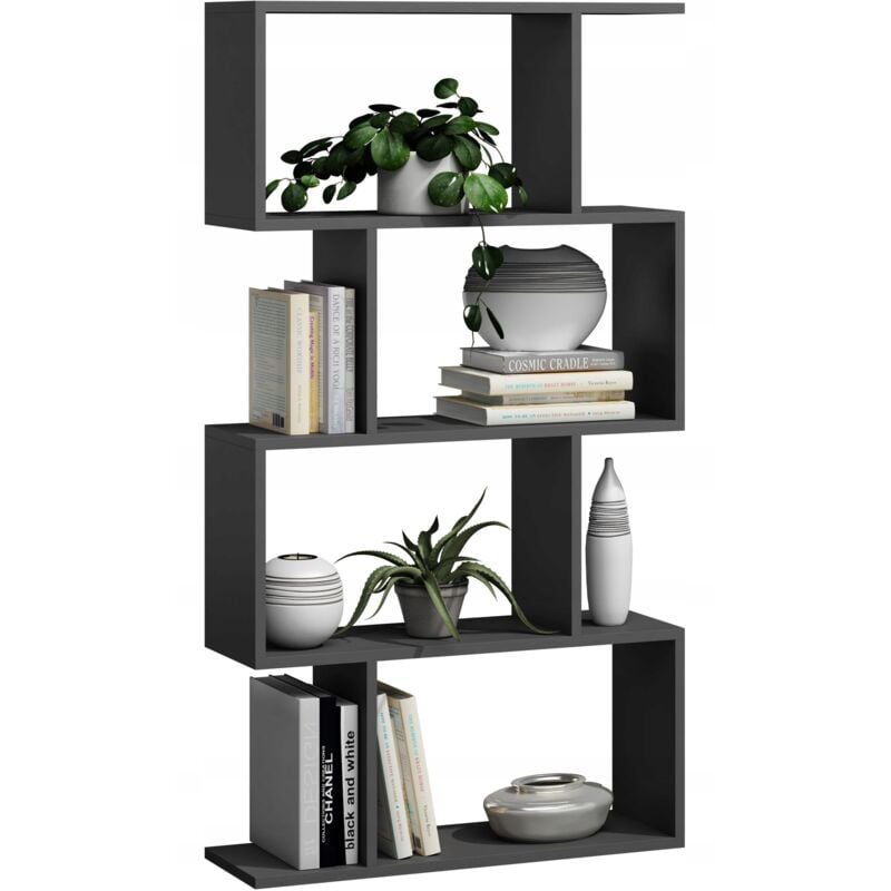 Bibliothèque BASK 4, noire, bibliothèque moderne