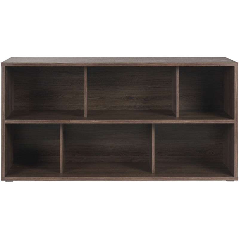 Bibliothèque basse finition bois foncé noyer L140 cm EPURE Bibliothèque basse finition bois foncé noyer L140 cm EPURE