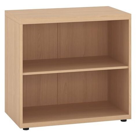 Bibliothèque basse Milano bois H 74 x L 80 cm chêne clair - Maxiburo