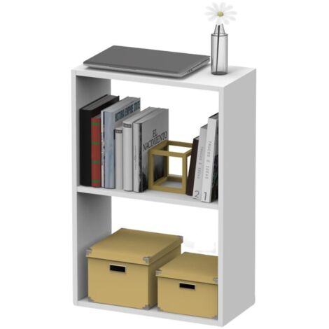 Bibliothèque basse Tibet en blanc mat 75x50x24 cm Etagère à livres