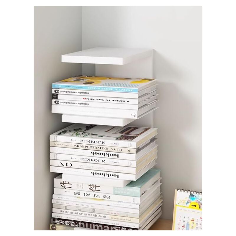 Aafgvc - Bibliothèque bibliothèque étagère bibliothèque gain de place maison/bureau magazine/journal/boîte de classement (blanc, 3 couches)