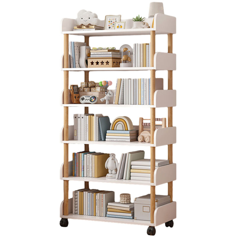 Sinbinta - Bibliothèque, bibliothèque ouverte, moderne présentoir autoportant, étagères en bois, stand d'exposition, armoire de rangement - 6 niveaux