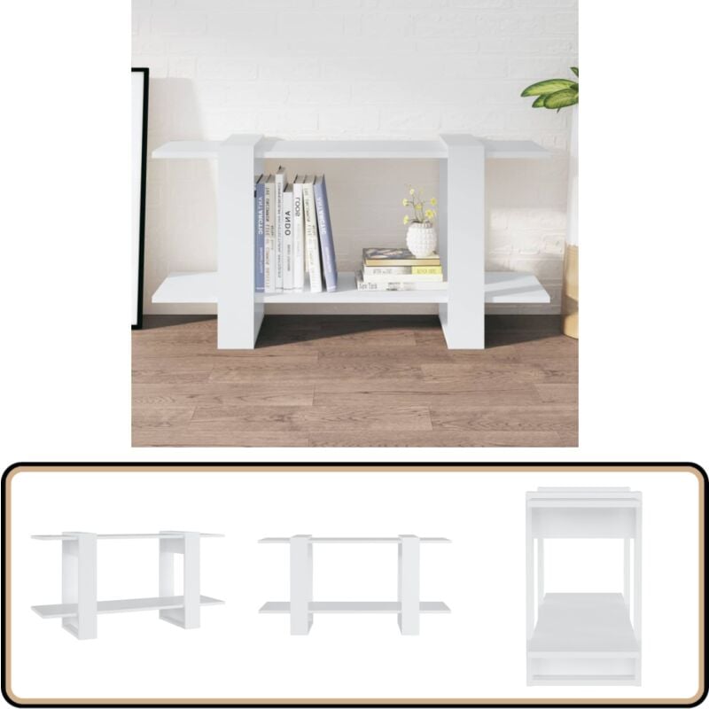 Vidaxl - Bibliothèque Blanc 100x30x51 cm Bois d'ingénierie - Bibliothèque Blanche - Meuble Rangement - Étagère Livre - Bibliothèque Moderne