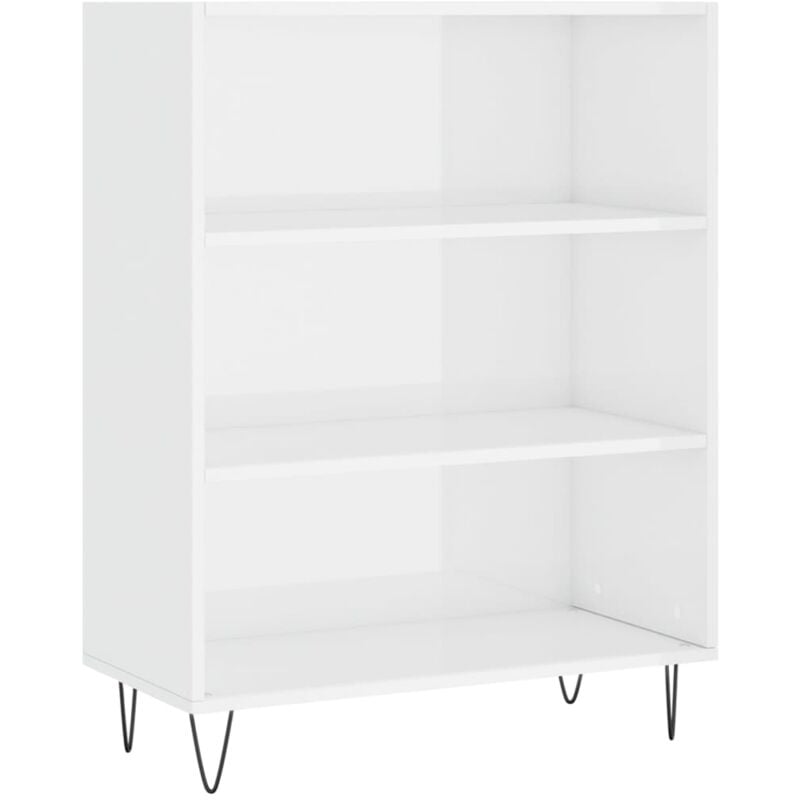 Vidaxl - Bibliothèque blanc brillant 69,5x32,5x90 cm bois d'ingénierie