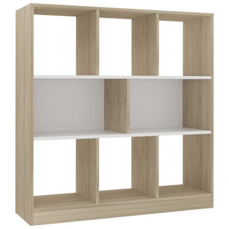 Bibliothèque Blanc et chêne sonoma Bois d'ingénierie vidaXL