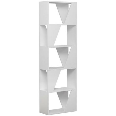 Bibliothèque blanche 5 étagères Frame 54x24xh.168 cm