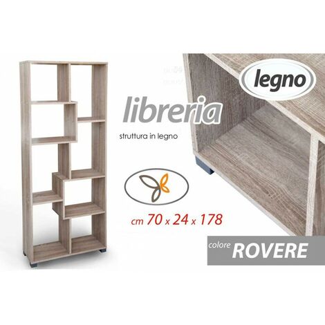 Bibliothèque bureau chambre design chêne 70 x 24 x 178 h