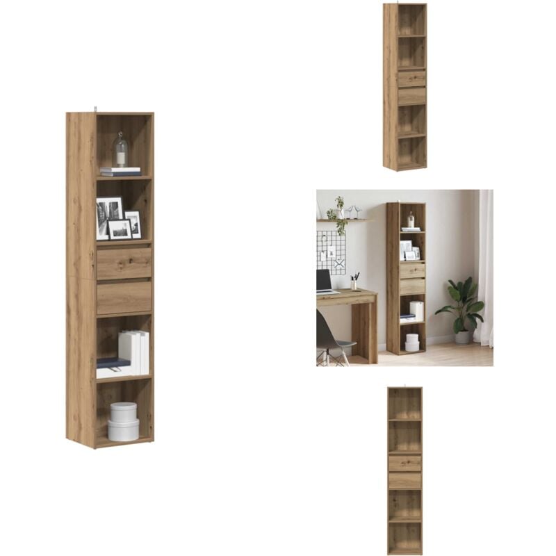 Bibliothèque chêne artisanal 36x30x171 cm bois d'ingénierie - Bibliothèque - Bibliothèques - Armoire À Livres - Armoires À Livres