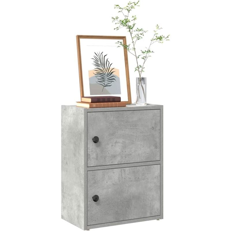 Vidaxl - Bibliothèque gris béton 40x24x52 cm bois d'ingénierie