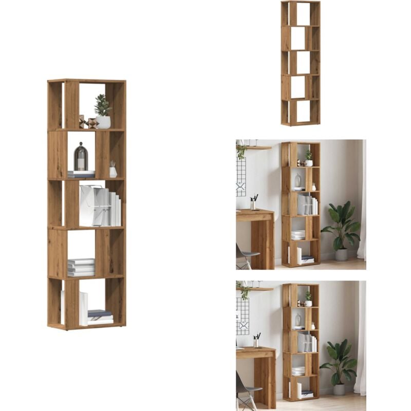 Bibliothèque chêne artisanal 45x24x159 cm bois d'ingénierie - Armoire à Livres - Armoires à Livres - Bibliothèque - Étagère