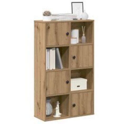 Bibliothèque chêne artisanal 60x24x101,5 bois d'ingénierie
