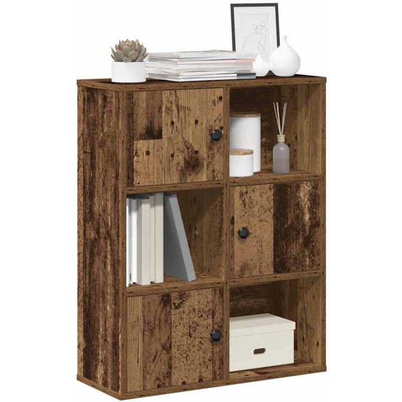 Bibliothèque vieux bois 60x24x76,5 cm bois d'ingénierie vidaXL