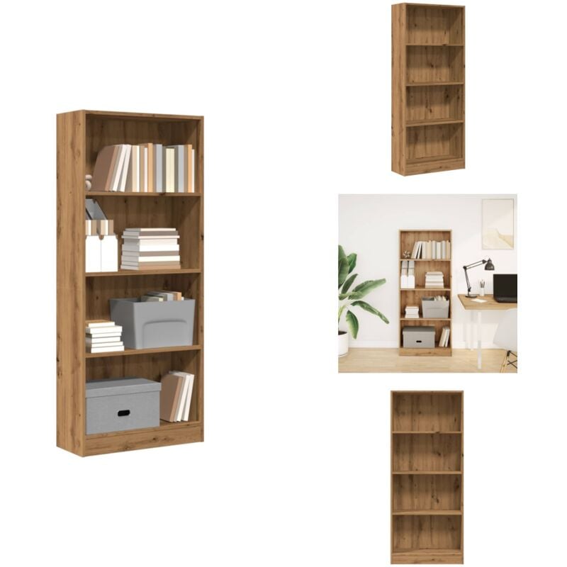 Bibliothèque chêne artisanal 60x24x143 cm bois d'ingénierie - Bibliothèque - Bibliothèques - Étagère à Livres - Armoire De Rangement