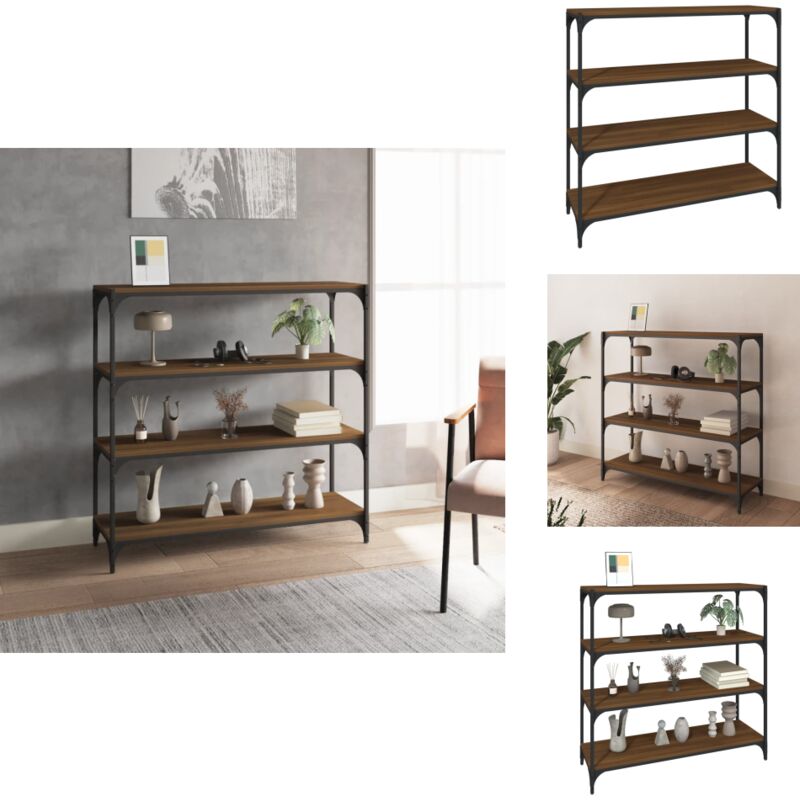 Vidaxl - Bibliothèque Chêne brun 100x33x100cm Bois d'ingénierie et acier - Bibliothèque Industrielle - Étagère Murale - Rangement Intérieur - Meuble