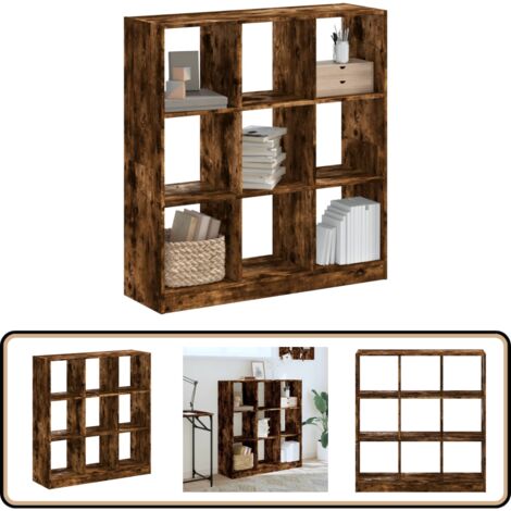 Bibliothèque chêne fumé 102x32x108 cm bois d'ingénierie - Bibliothèque - Meuble Rangement - Étagère - Bibliothèque Design - Bibliothèque Moderne