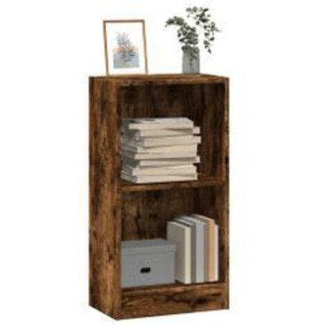 Bibliothèque chêne fumé 40x24x76 bois d'ingénierie