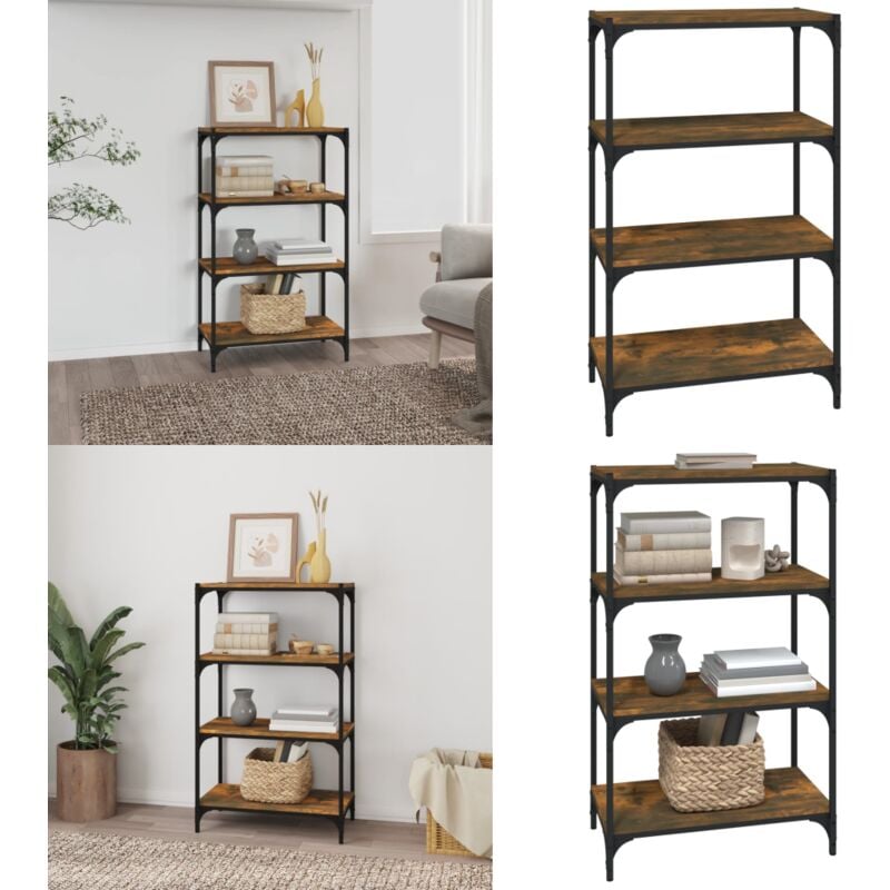 Vidaxl - Bibliothèque Chêne fumé 60x33x100 cm Bois d'ingénierie - Bibliothèque Industrielle - Étagère Murale - Rangement Intérieur - Meuble Tv