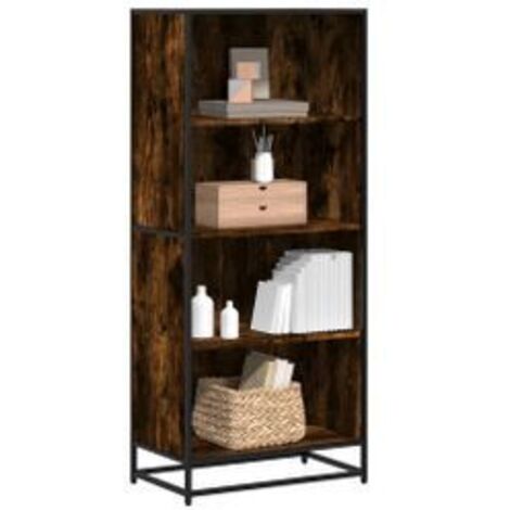 Bibliothèque chêne fumé 60x35x139 bois d'ingénierie