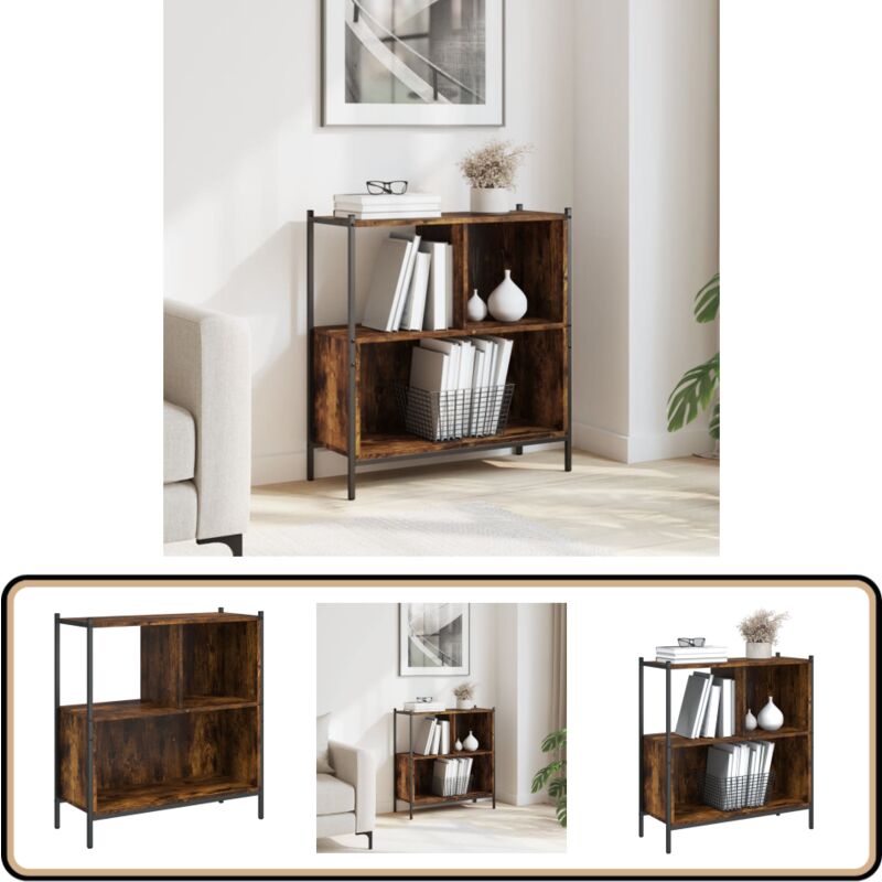 Vidaxl - Bibliothèque chêne fumé 72x28x77,5 cm bois d'ingénierie - Bibliothèque Murale - Bibliothèque Design - Étagère Bois - Meuble Rangement