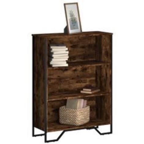Bibliothèque chêne fumé 80x31x106 bois d'ingénierie