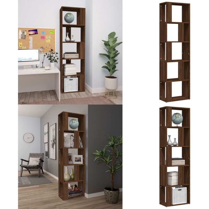 Vidaxl - Bibliothèque Chêne marron 45x24x160 cm Bois d'ingénierie - Bibliothèque - Meuble De Rangement - Étagère - Armoire à Livres - Séparateur De