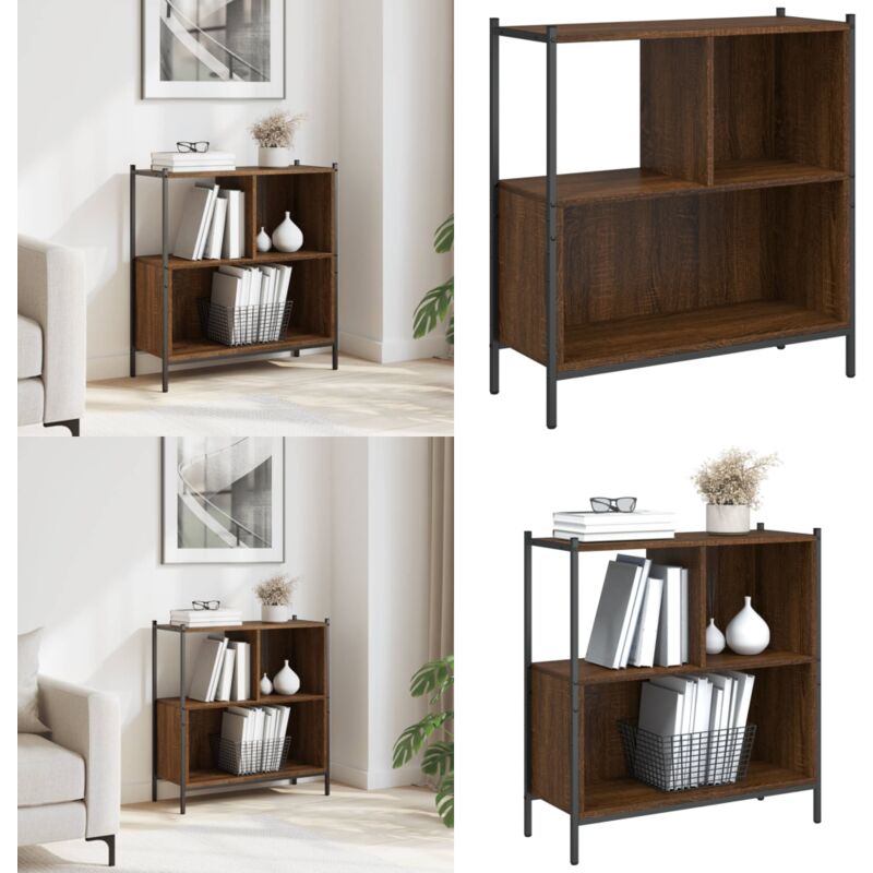 Vidaxl - Bibliothèque chêne marron 72x28x77,5 cm bois d'ingénierie - Bibliothèque Murale - Bibliothèque Design - Étagère Murale - Meuble Rangement