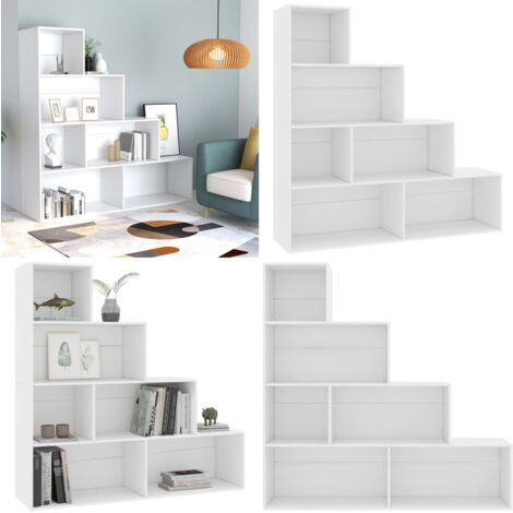 Bibliothèque/Cloison Blanc 155x24x160 cm Bois d'ingénierie - Bibliothèque Blanche - Bibliothèque Moderne - Étagère Murale - Rangement Intérieur - Séparation Pièces - Home & Living