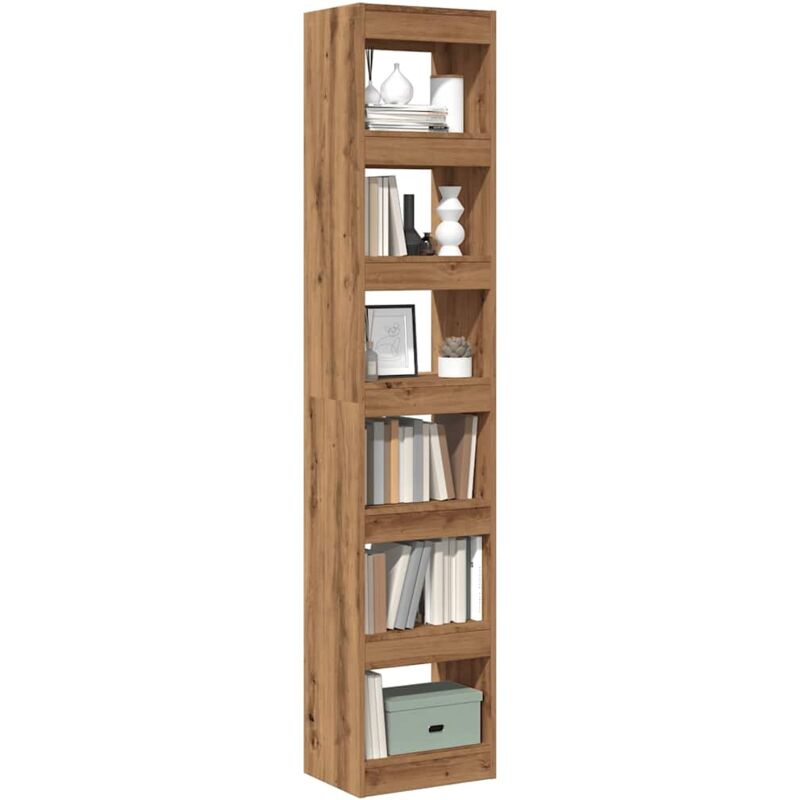 Bibliothèque/Séparateur de pièce chêne artisanal 40x30x198 cm Vidaxl