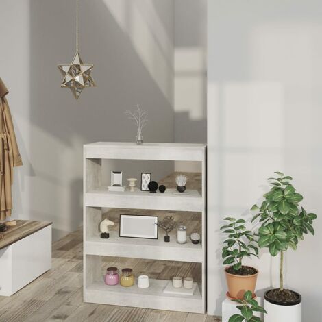 Bibliothèque/Cloison Meuble de Rangement | Meuble Étagère Gris béton 80x30x103 cm Bois d'ingénierie 65211 - Gris