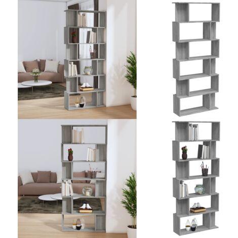 Bibliothèque/Cloison Sonoma gris 80x24x192 cm Bois d'ingénierie - Bibliothèque - Étagère - Meuble De Rangement - Mobilier Intérieur - Décoration Intérieure - Home & Living