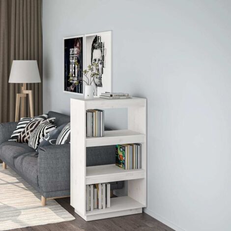 Bibliothèque/Cloison Style scandinave - Meuble de Rangement - Blanc 60x35x103 cm Bois de pin massif Chic-388631