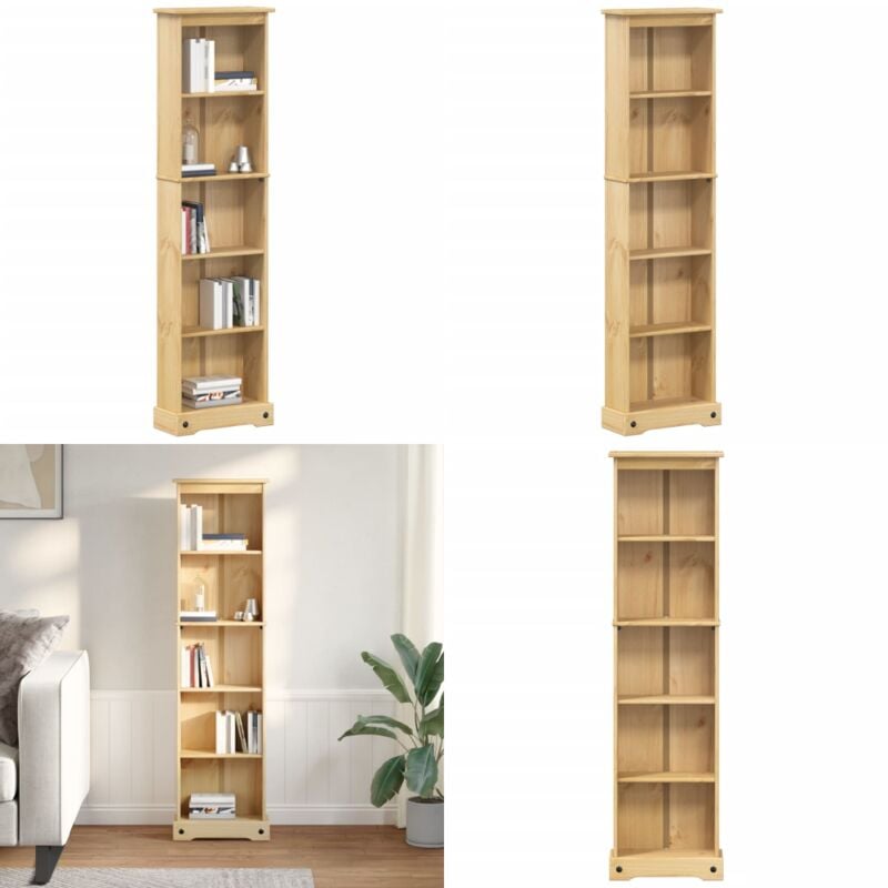 Vidaxl - Bibliothèque Corona 46x20x170 cm bois de pin massif - Bibliothèque Design - Bibliothèque Bois - Bibliothèque Pin Massif - Étagère Murale