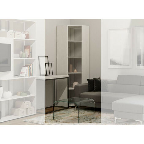 Bibliothèque d'angle 5 niveaux frêne blanc Kalo A L 60cm