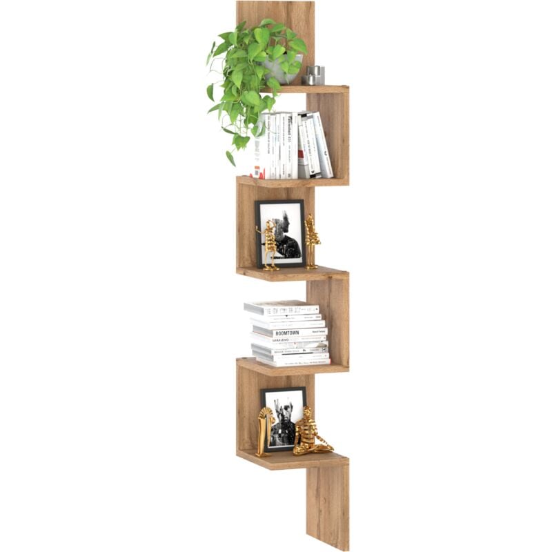 Bibliothèque d'angle murale suspendue Wotan pour loft de jouets