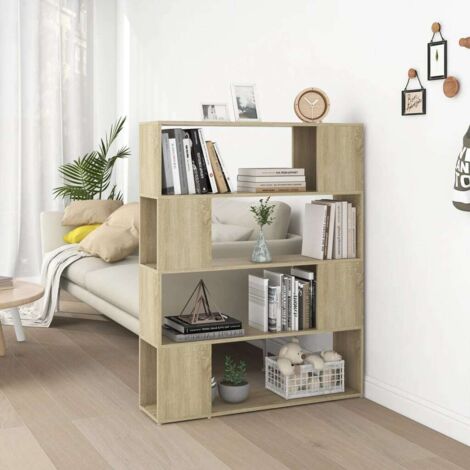 Bibliothèque de pièce-Étagère de Rangement Chêne sonoma 100x24x124 cm 611875