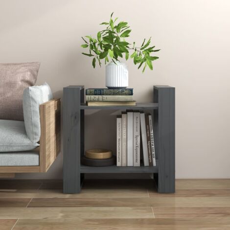 Bibliothèque de pièce-Étagère de Rangement Gris 60x35x57 cm Pin massif 613497