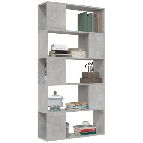 Bibliothèque de séparation Gris béton 80x24x155 cm